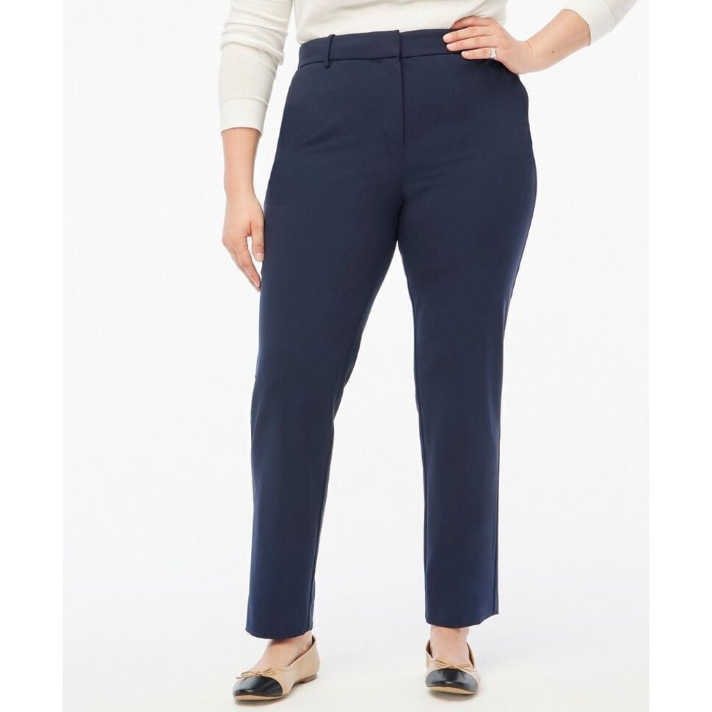 J. Crew Women's Euc Ruby Pant Stretch Twill In Navy Blue | Size 18
